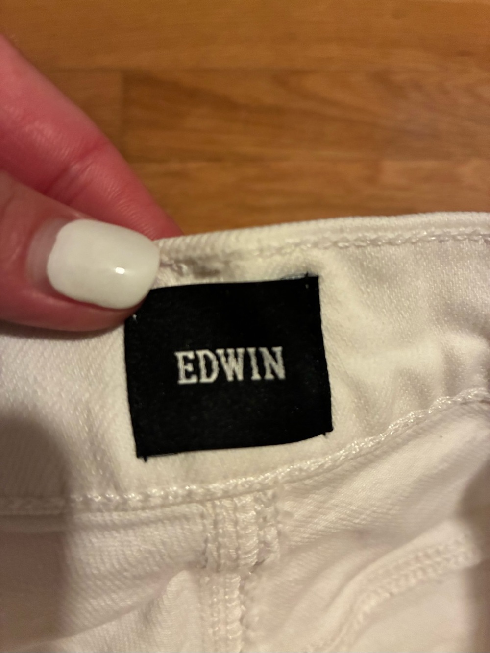 Edwin 1947 High-Rise Wide-Leg Cream Denim Jeans - Off-White Relaxed Fit - Picture 5 of 7